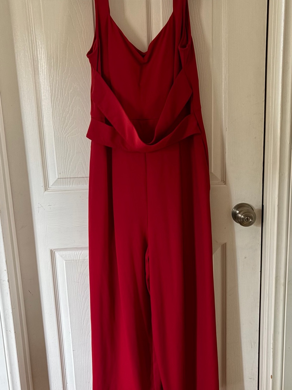 HALARA Crimson Red Sleeveless Wide-Leg Jumpsuit